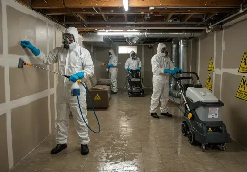 Basement Moisture Removal and Structural Drying process in Conehatta, MS